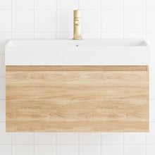 San Remo Wall Hung Single Vanity with Polymarble Countertop